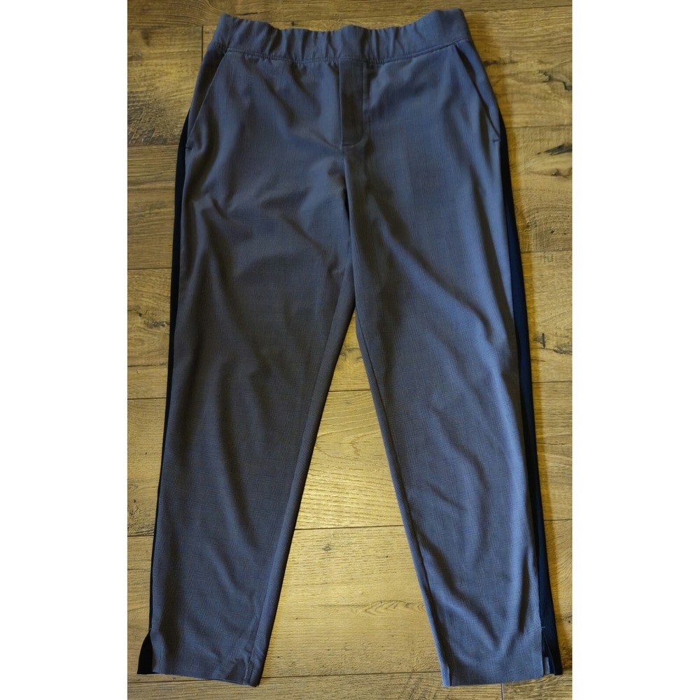 Athleta Brooklyn Ankle Pants Brown Windowpane Pull-on Size 8